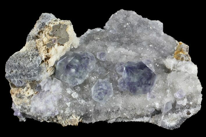 Blue Fluorite On Quartz - Fujian Province, China #31558